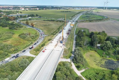 Foundations for A20 temporary bridge