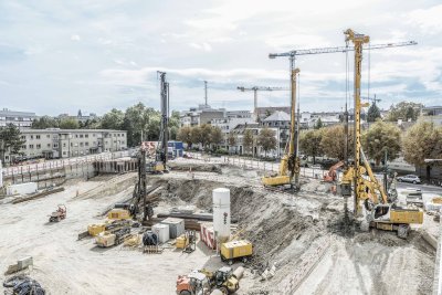 General contractor excavation pit for construction of new research building BSS